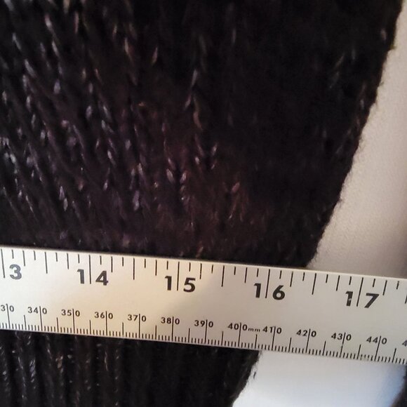 VTG Forever 21 Womens Sweater Cable Knit Asymmetric Zipper Size L Gray Black - Picture 9 of 15